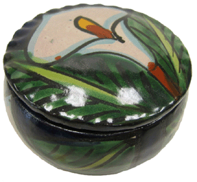 Mexican Pottery - Talavera Round Jewelry Box